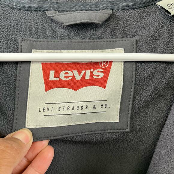 Levi's Performance Jacket Hooded Full Zip Men's Small Fleece Lined Outdoors Camp - Picture 7 of 11